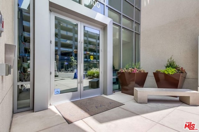 property entrance with french doors