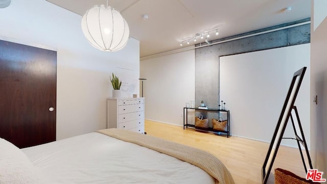 bedroom featuring hardwood / wood-style floors