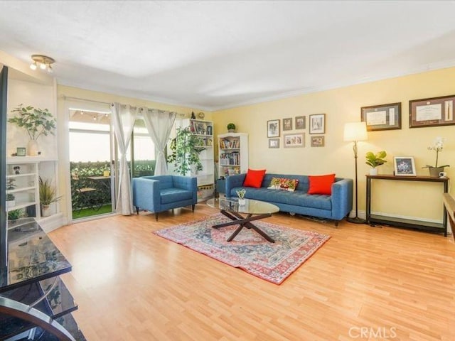 living room featuring hardwood / wood-style flooring