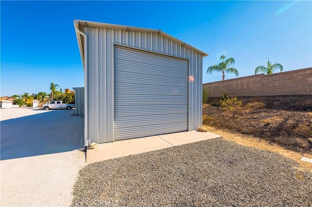 view of garage