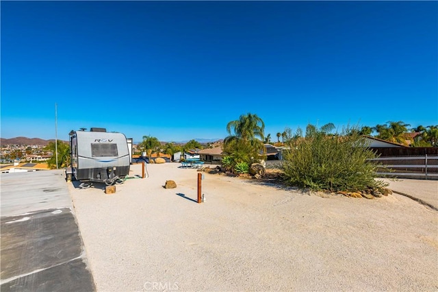 exterior space with a mountain view