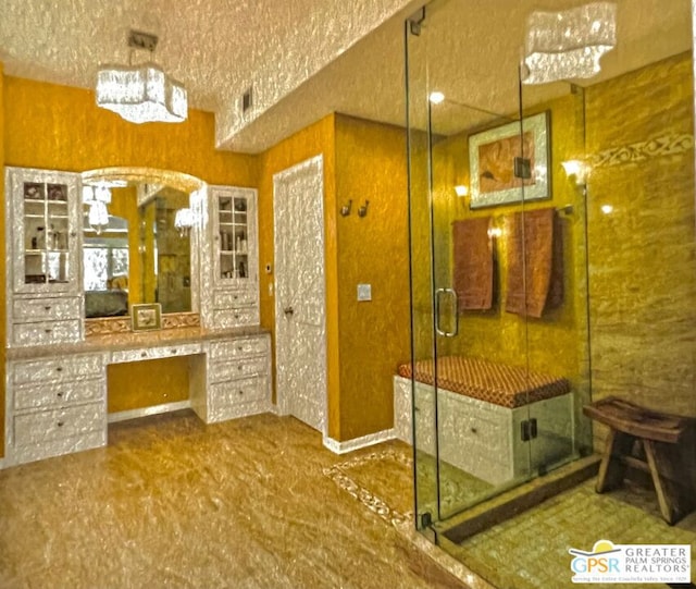 bathroom with a textured ceiling