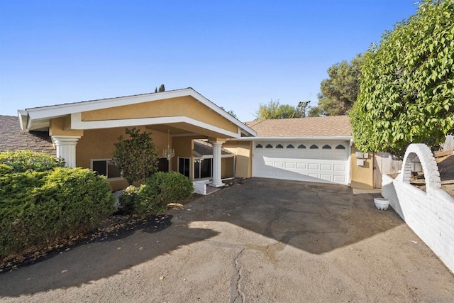 view of front facade with a garage