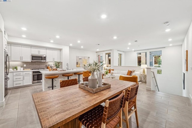 dining room with sink