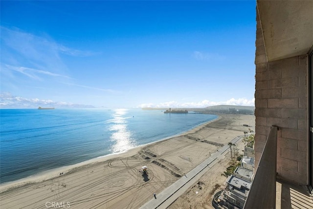 view of water feature featuring a view of the beach