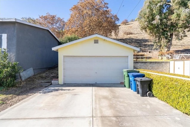 view of garage