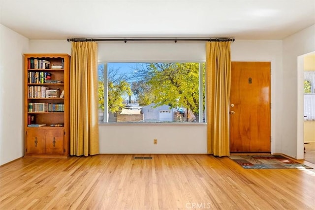 interior space with light hardwood / wood-style flooring