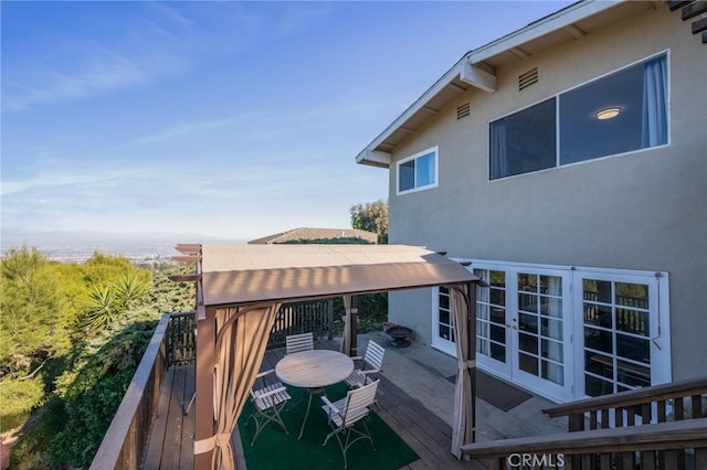 deck with french doors