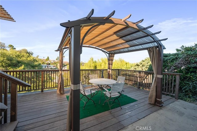 deck with a pergola