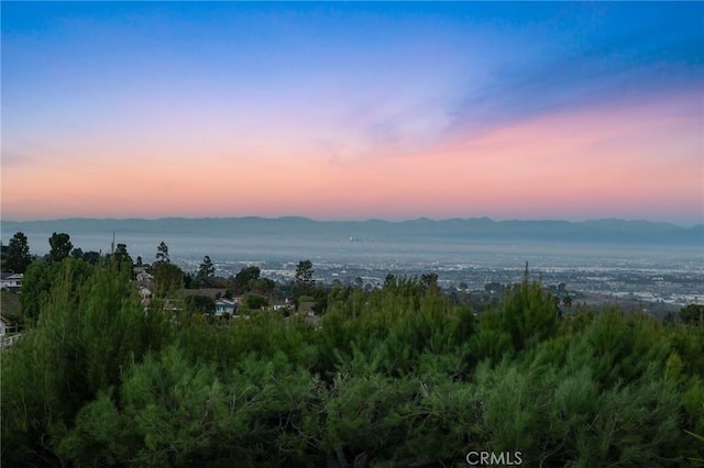 nature at dusk with a mountain view