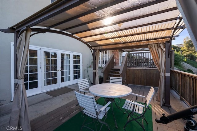 deck with french doors