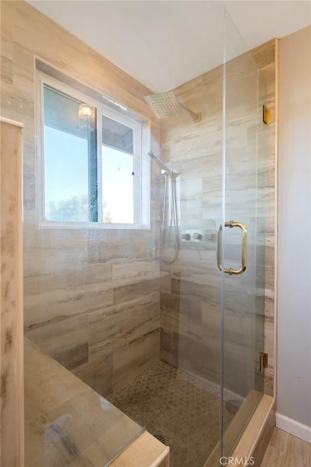 bathroom with walk in shower