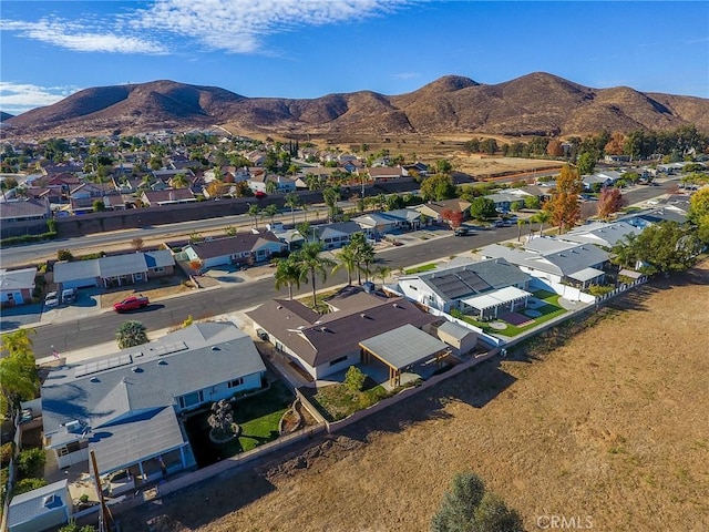 drone / aerial view with a mountain view