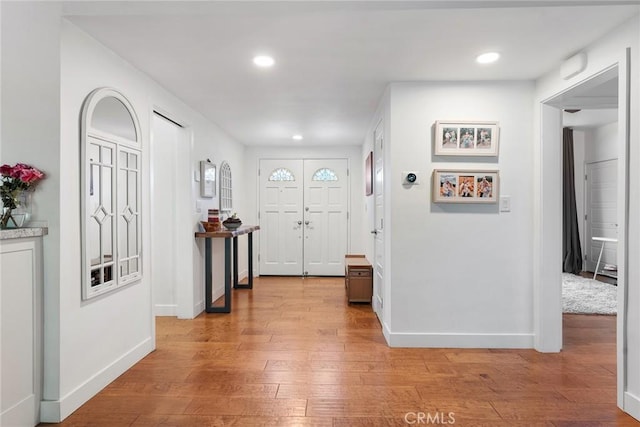 foyer featuring light hardwood / wood-style flooring