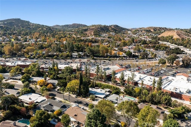 bird's eye view with a mountain view