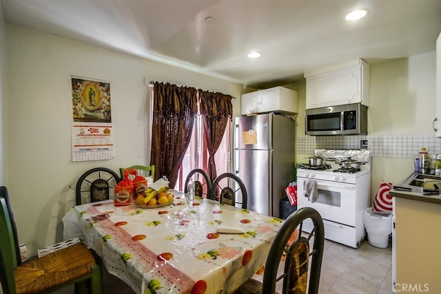 view of tiled dining room