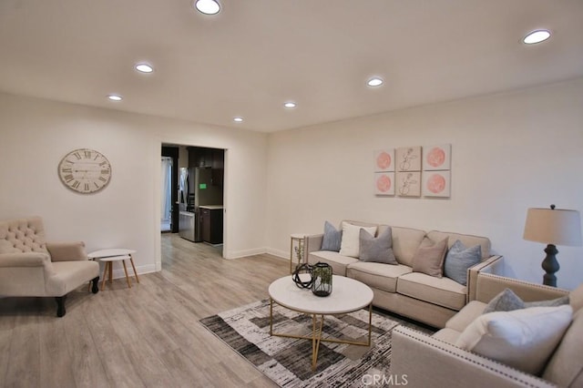 living room featuring light hardwood / wood-style flooring