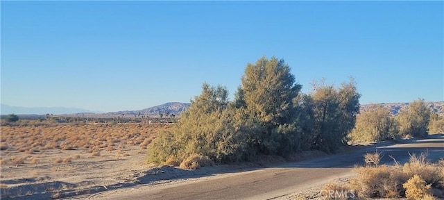 view of road with a mountain view