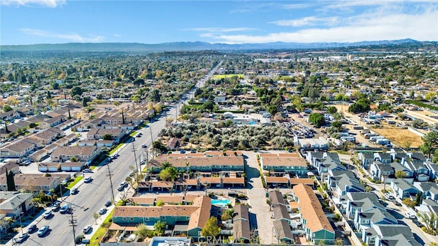 aerial view with a mountain view