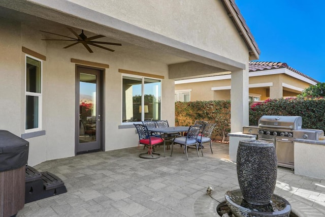 view of patio / terrace featuring area for grilling and grilling area