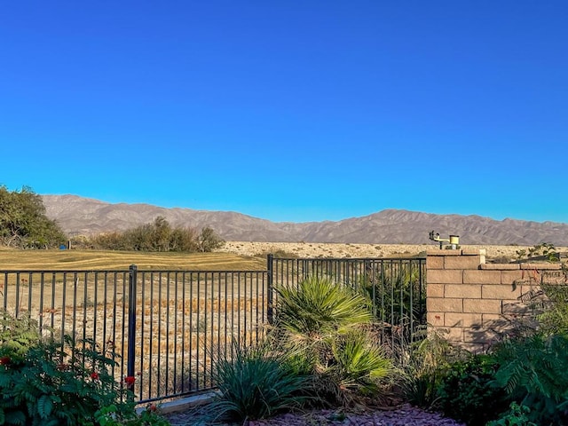 exterior space featuring a mountain view