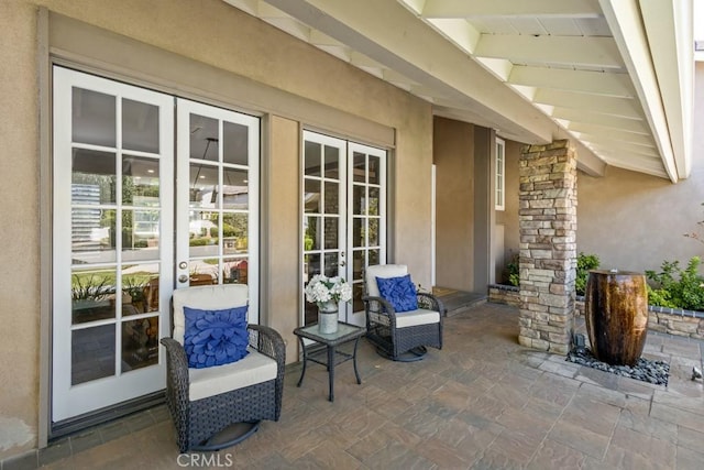 view of patio with french doors