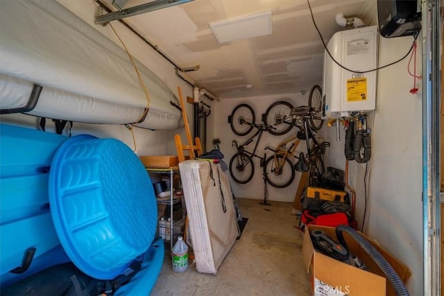 utility room featuring water heater