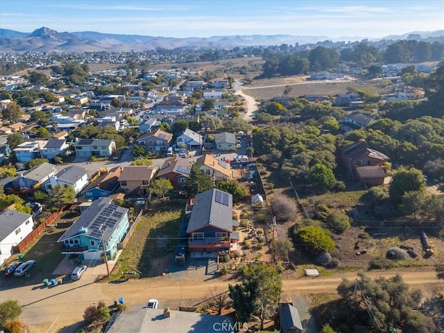 birds eye view of property featuring a mountain view