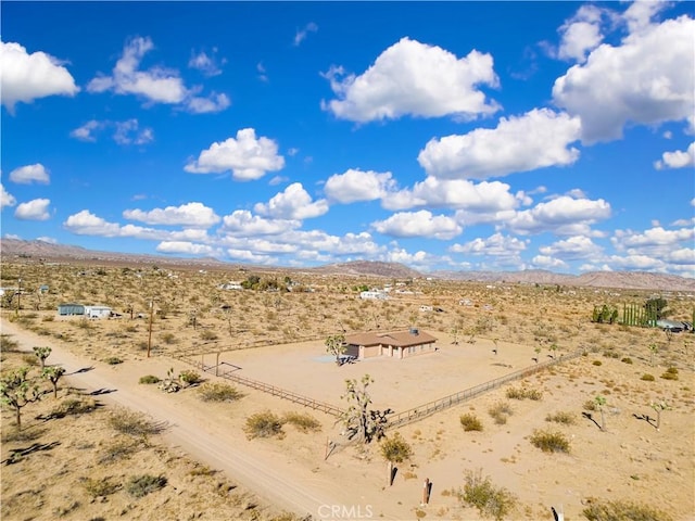 drone / aerial view with a mountain view