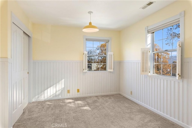 carpeted spare room featuring a healthy amount of sunlight