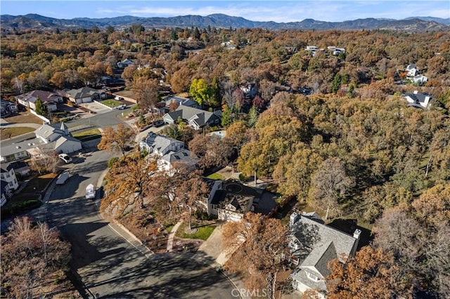 bird's eye view featuring a mountain view