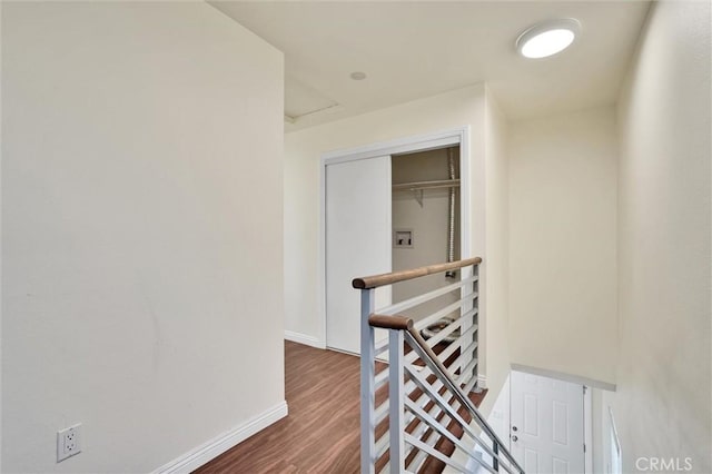 hall featuring dark hardwood / wood-style floors