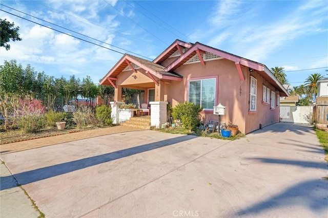 view of front of home featuring covered porch