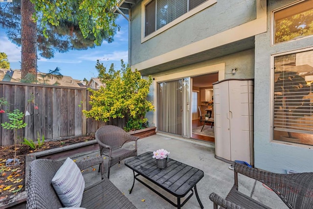 view of patio / terrace with an outdoor living space