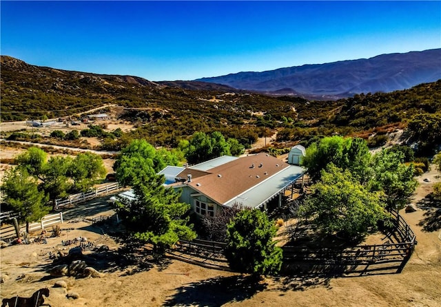 bird's eye view with a mountain view