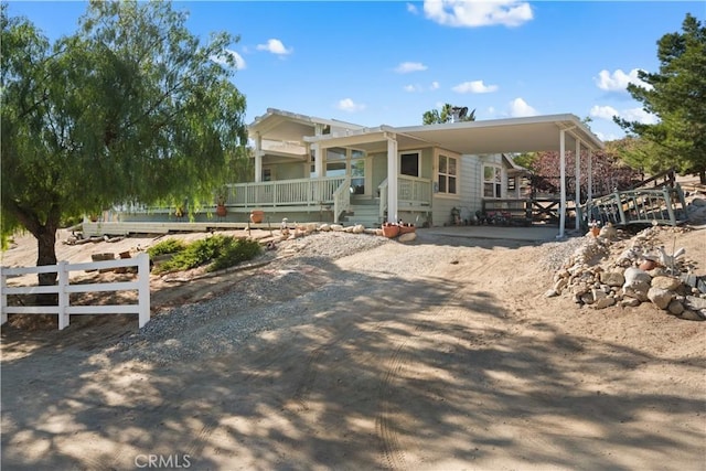 view of front of property with a porch