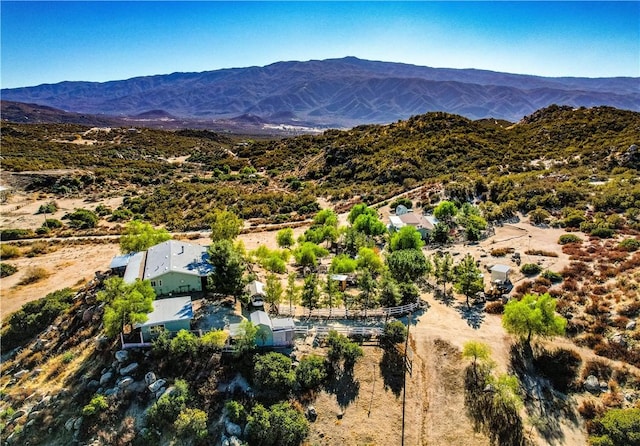 drone / aerial view with a mountain view