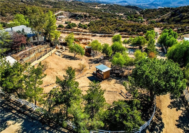 drone / aerial view with a mountain view