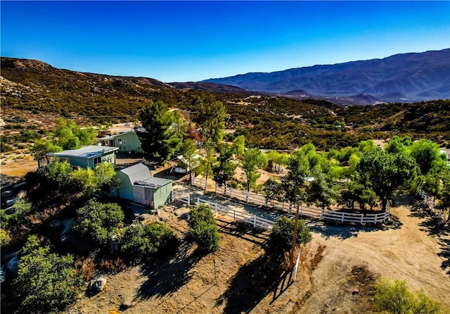 drone / aerial view with a mountain view