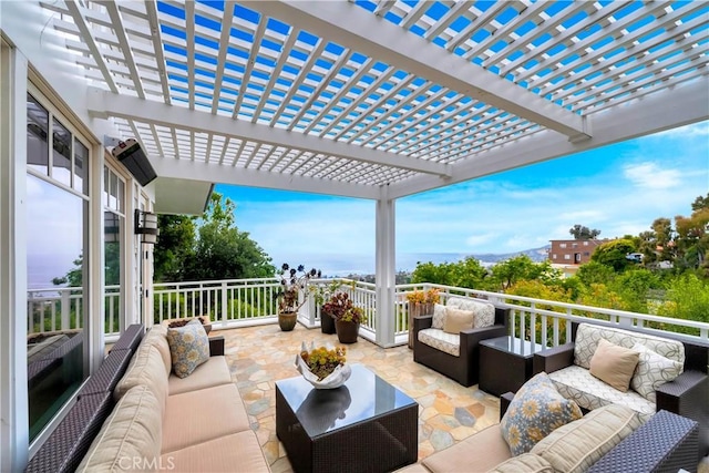 view of patio with an outdoor hangout area