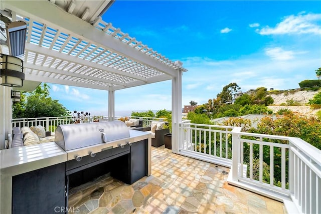 view of patio with a pergola