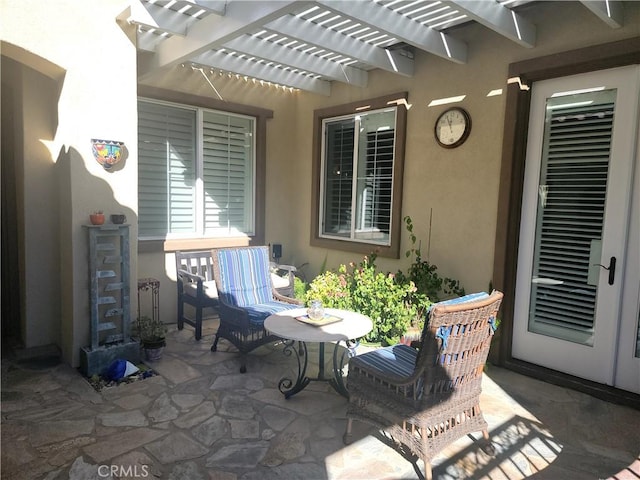 view of patio with a pergola