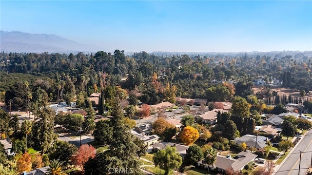 bird's eye view with a mountain view