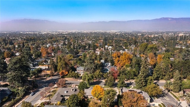 aerial view with a mountain view