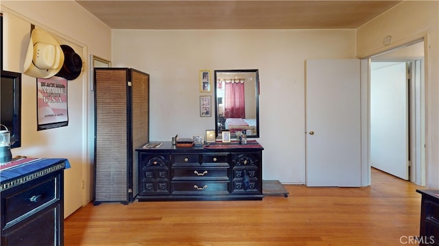 interior space with hardwood / wood-style flooring