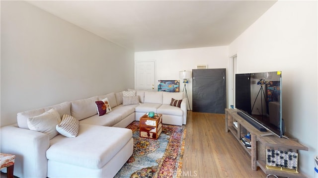 living room featuring light hardwood / wood-style flooring