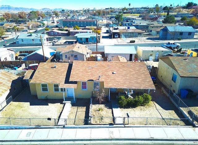 aerial view with a mountain view