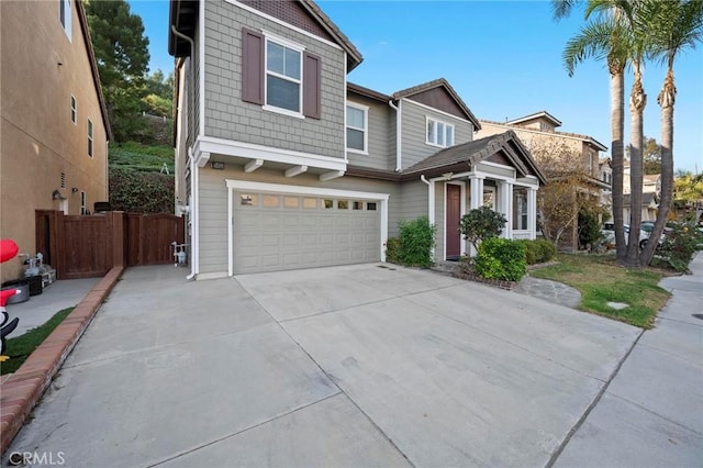 view of front facade with a garage