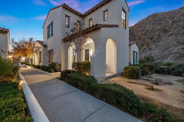 exterior space with a mountain view