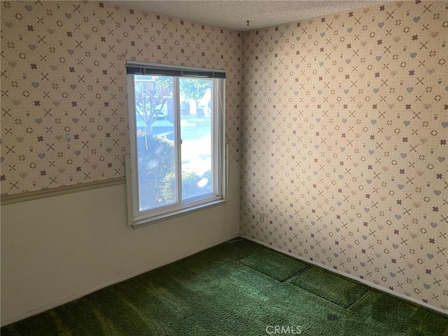 spare room with a textured ceiling